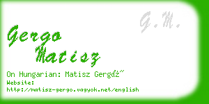 gergo matisz business card